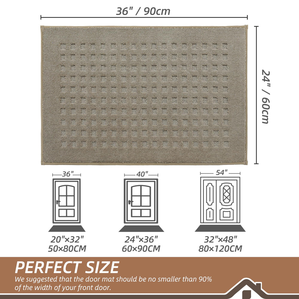 BEQHAUSE Dirt Trapper Door Mat beige side view