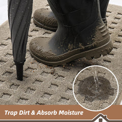 BEQHAUSE Dirt Trapper Door Mat beige texture close-up