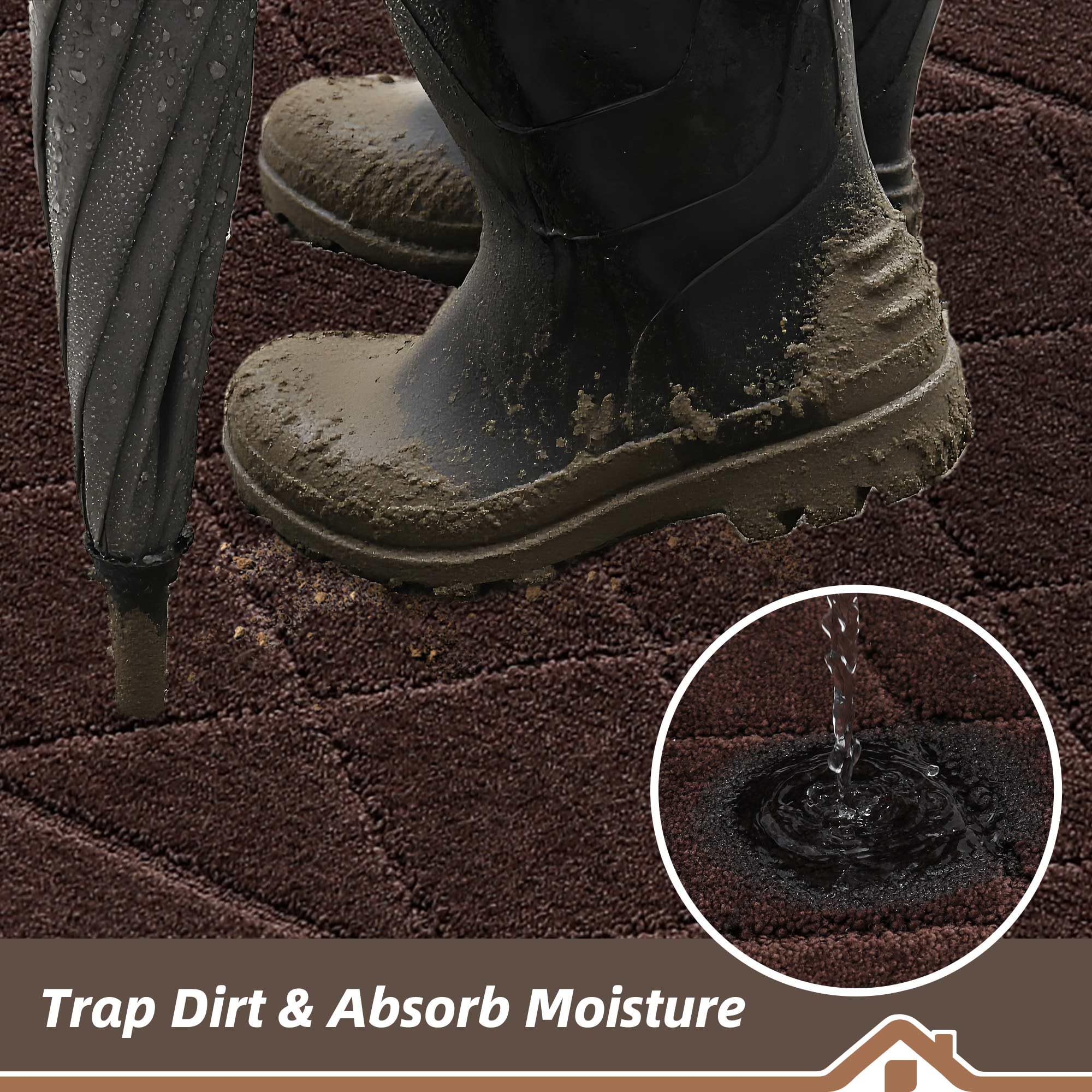 BEQHAUSE Dirt Trapper Door Mat close-up of texture
