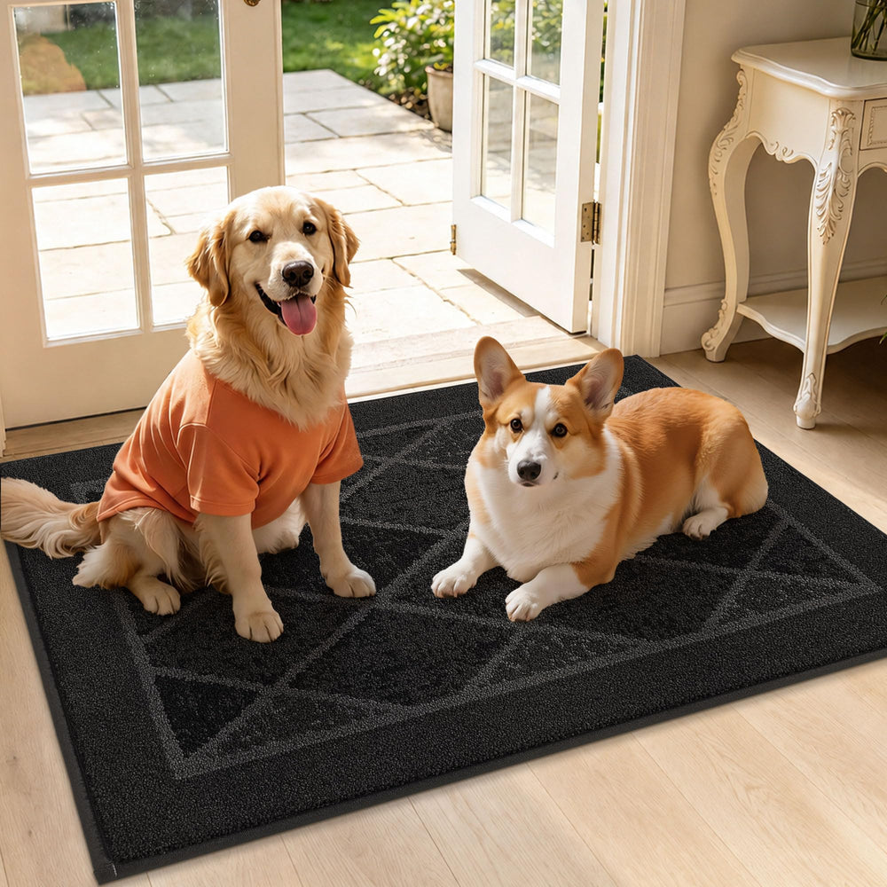 BEQHAUSE Dirt Trapper Door Mat dimensions displayed