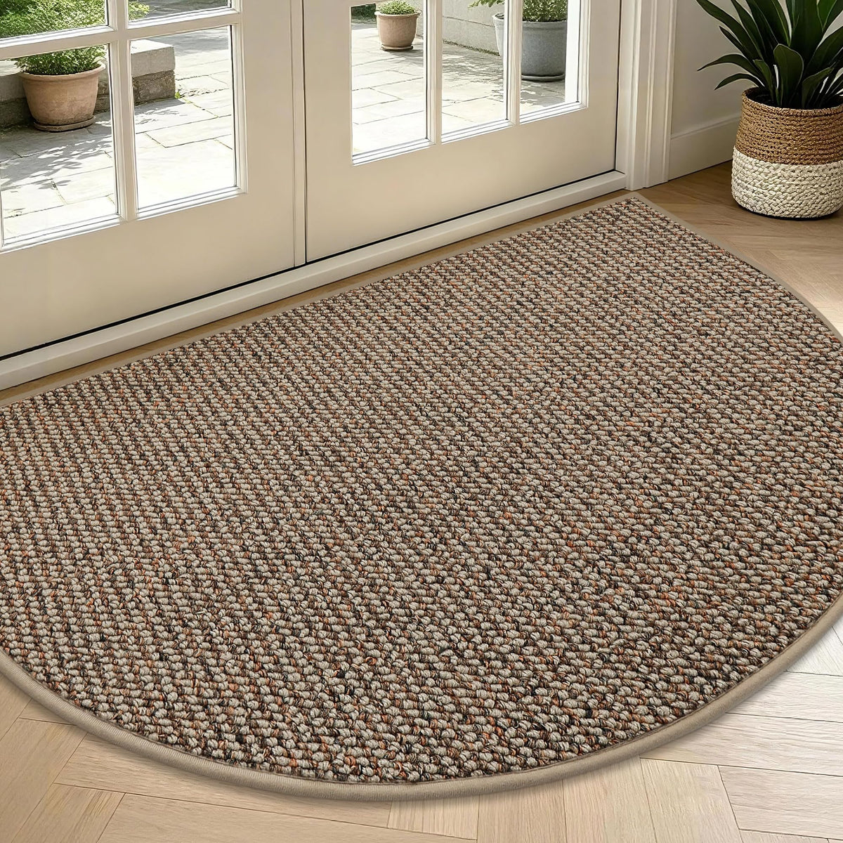 BEQHAUSE Dirt Trapper Door Mat front view in taupe
