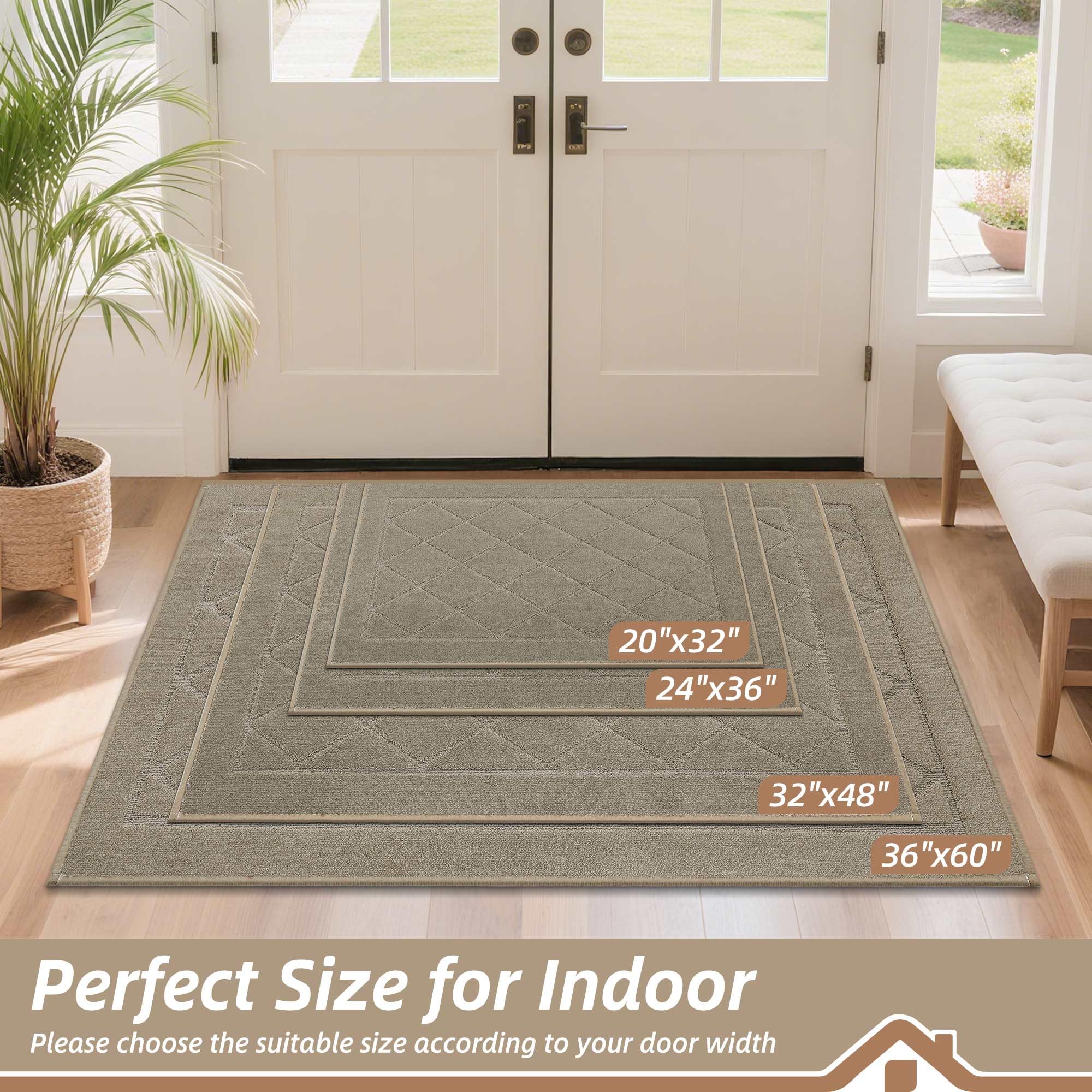 BEQHAUSE Dirt Trapper Door Mat geometric pattern close-up