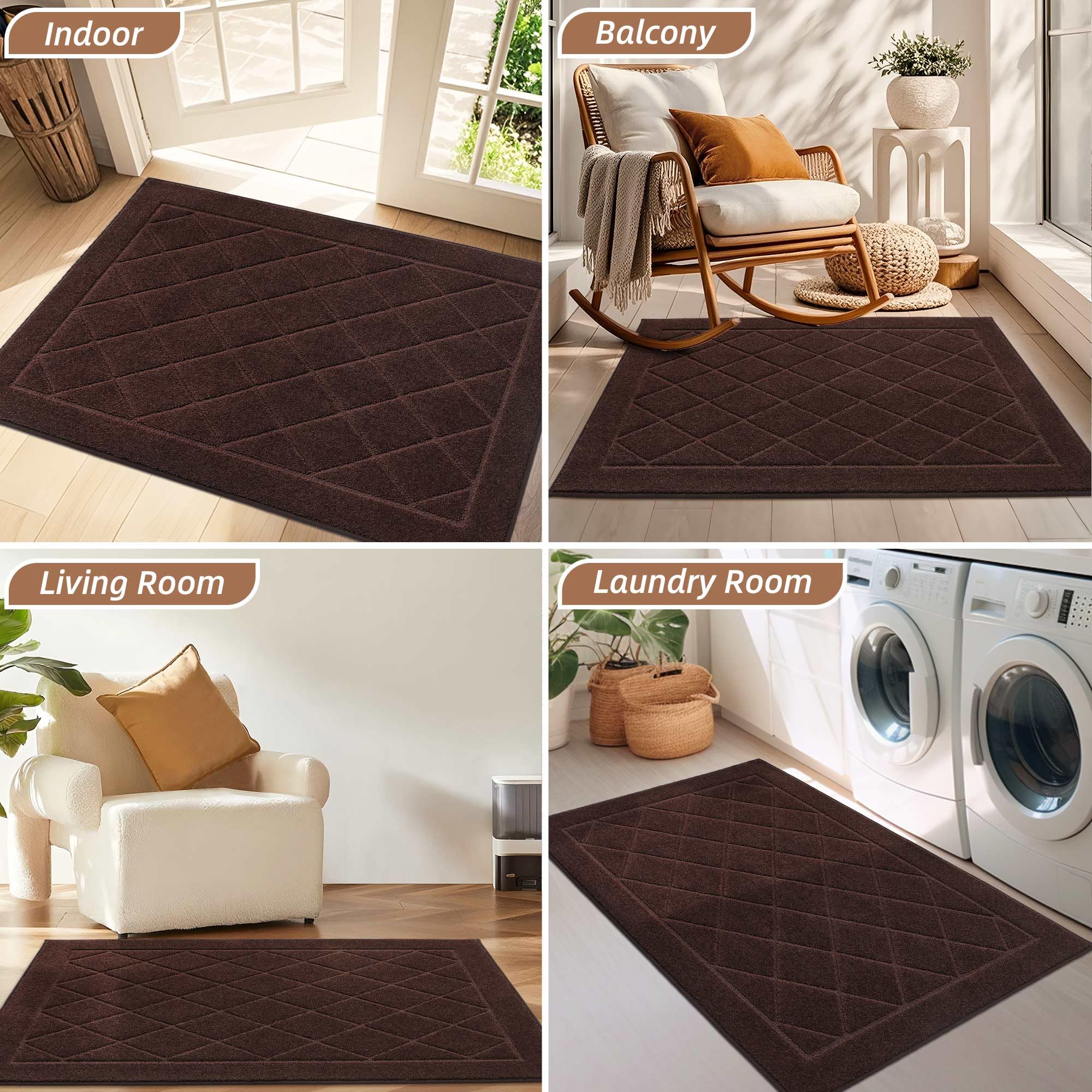 BEQHAUSE Dirt Trapper Door Mat in a living room setting