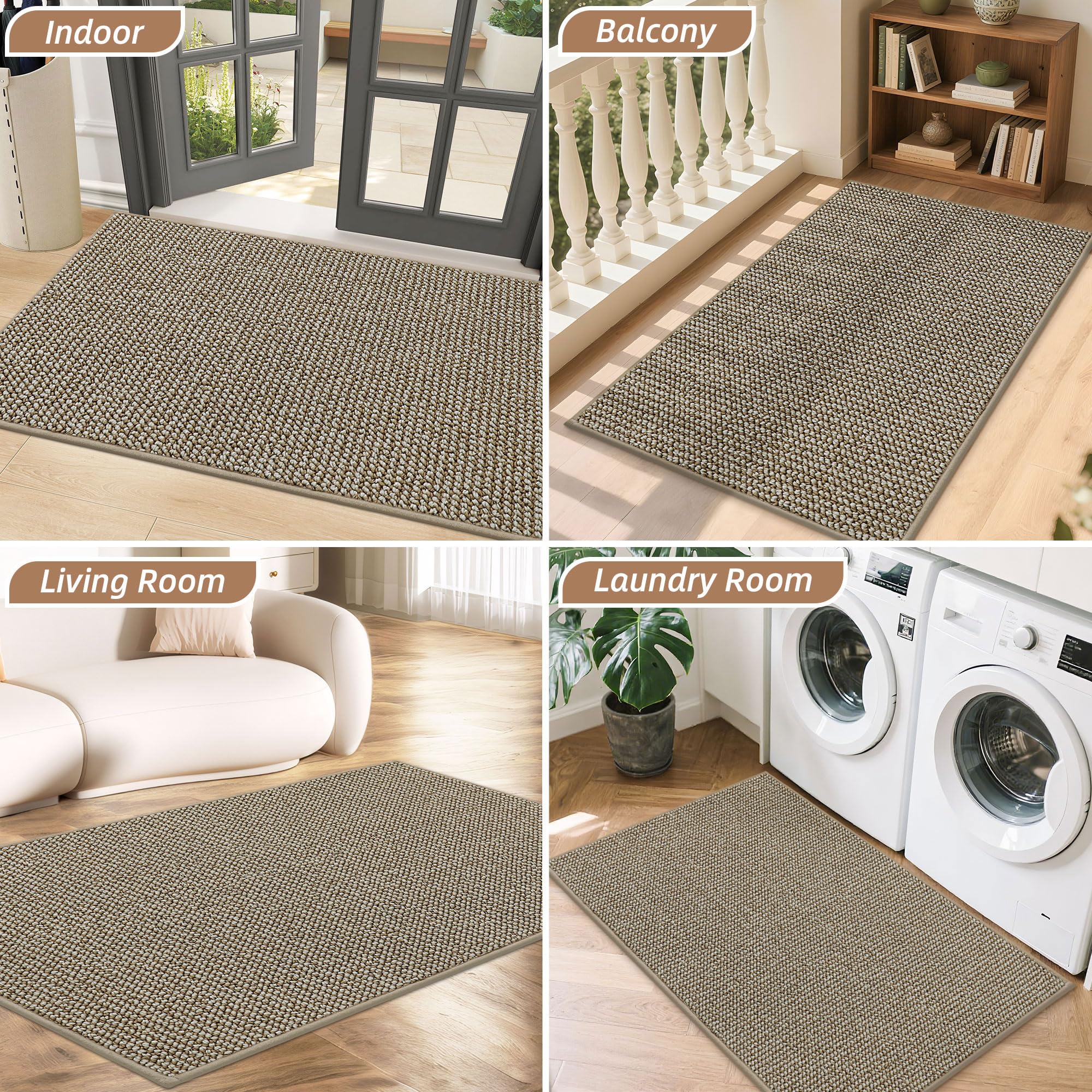 BEQHAUSE Dirt Trapper Door Mat in use during rainy weather