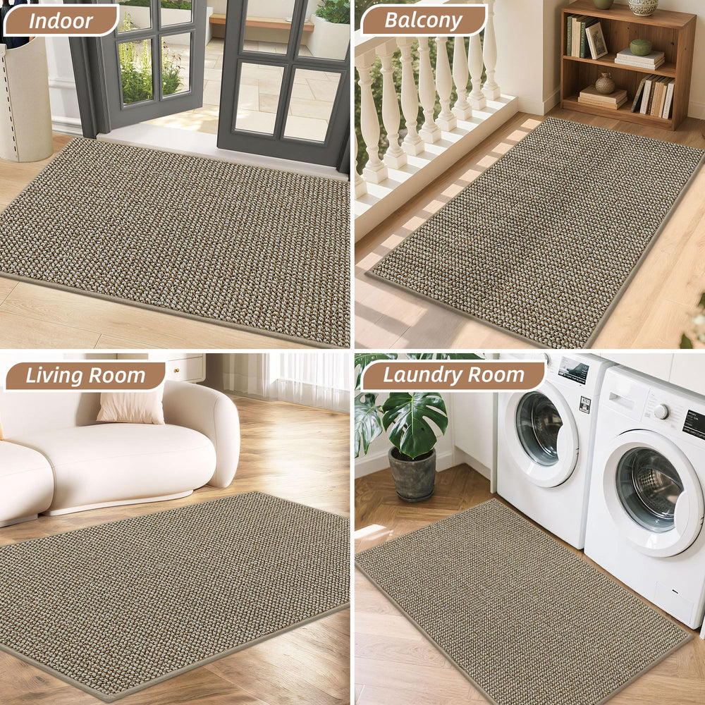 BEQHAUSE Dirt Trapper Door Mat in use during rainy weather