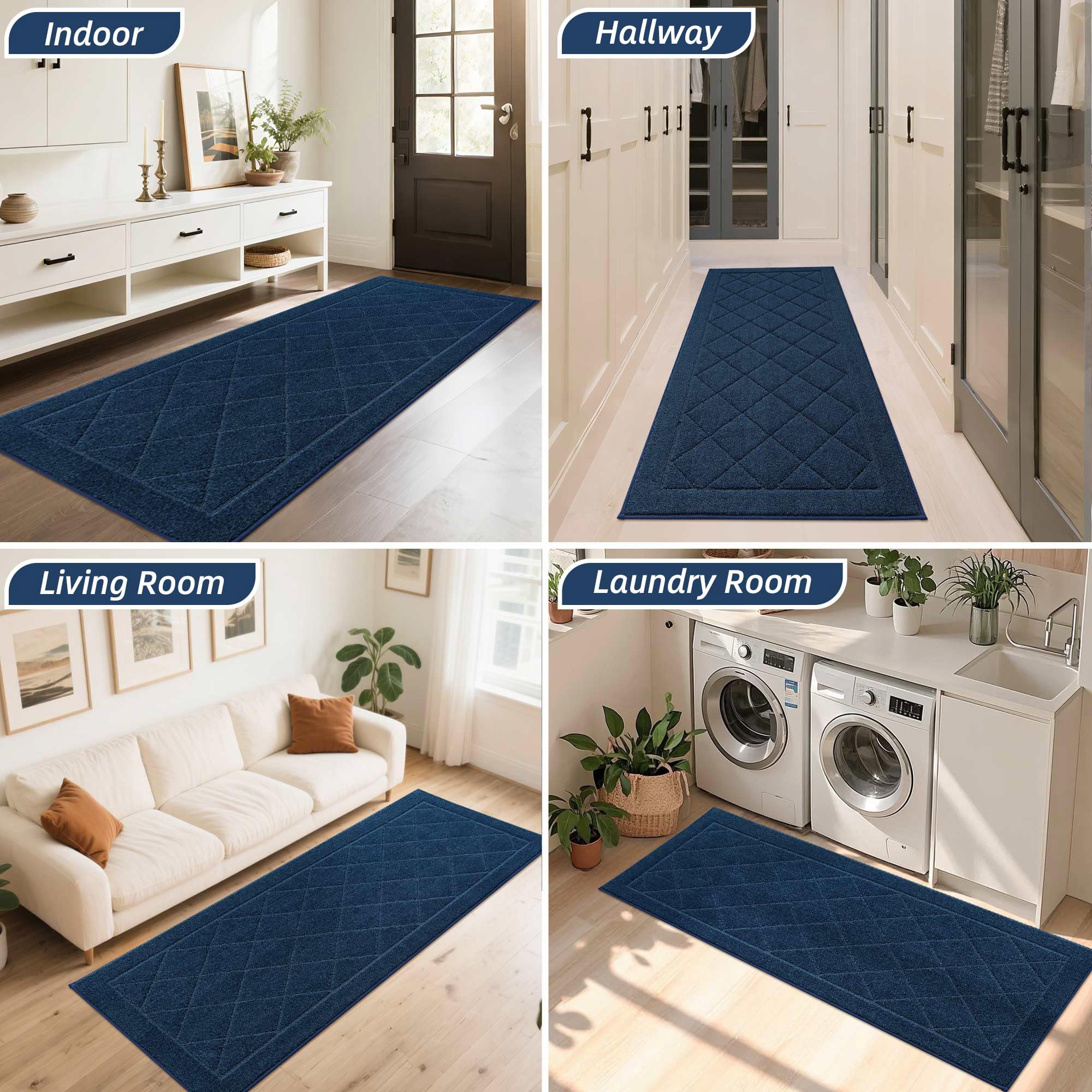 BEQHAUSE Dirt Trapper Door Mat navy blue detail