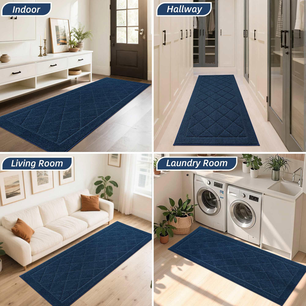 BEQHAUSE Dirt Trapper Door Mat navy blue detail