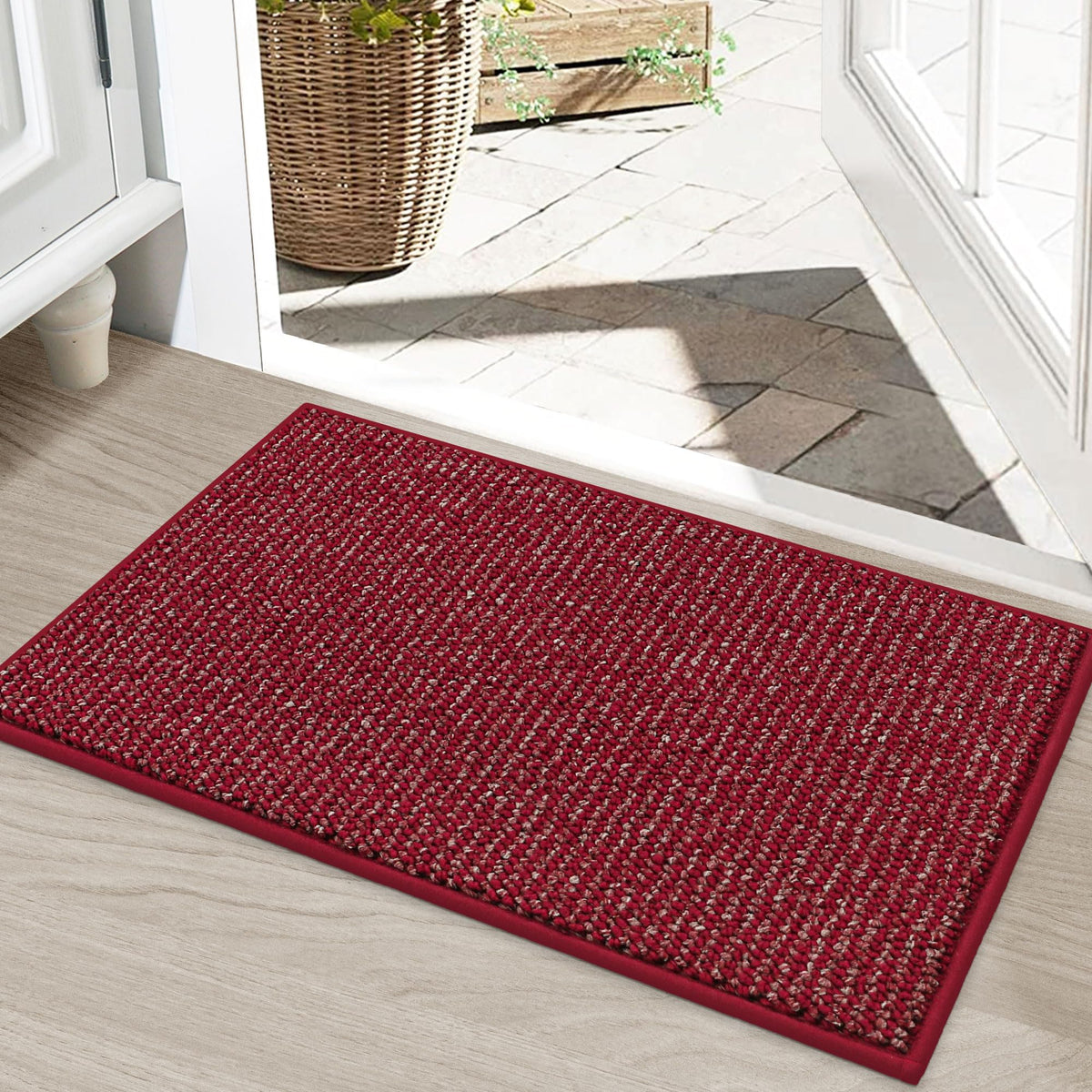 BEQHAUSE Dirt Trapper Door Mat red front view