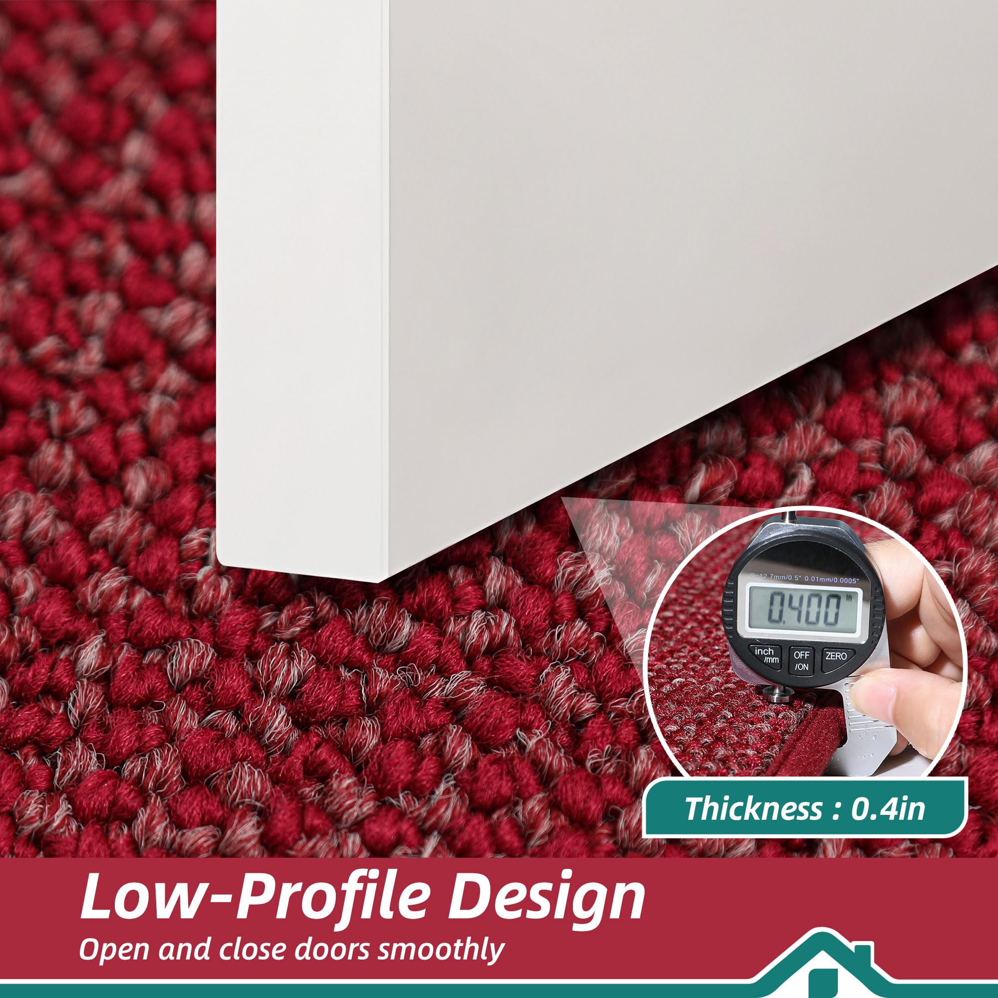BEQHAUSE Dirt Trapper Door Mat red in an entryway