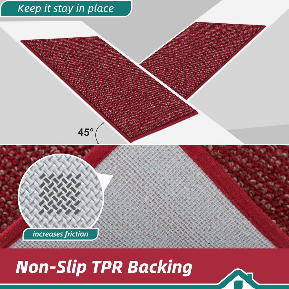 BEQHAUSE Dirt Trapper Door Mat red with dirt scraped off