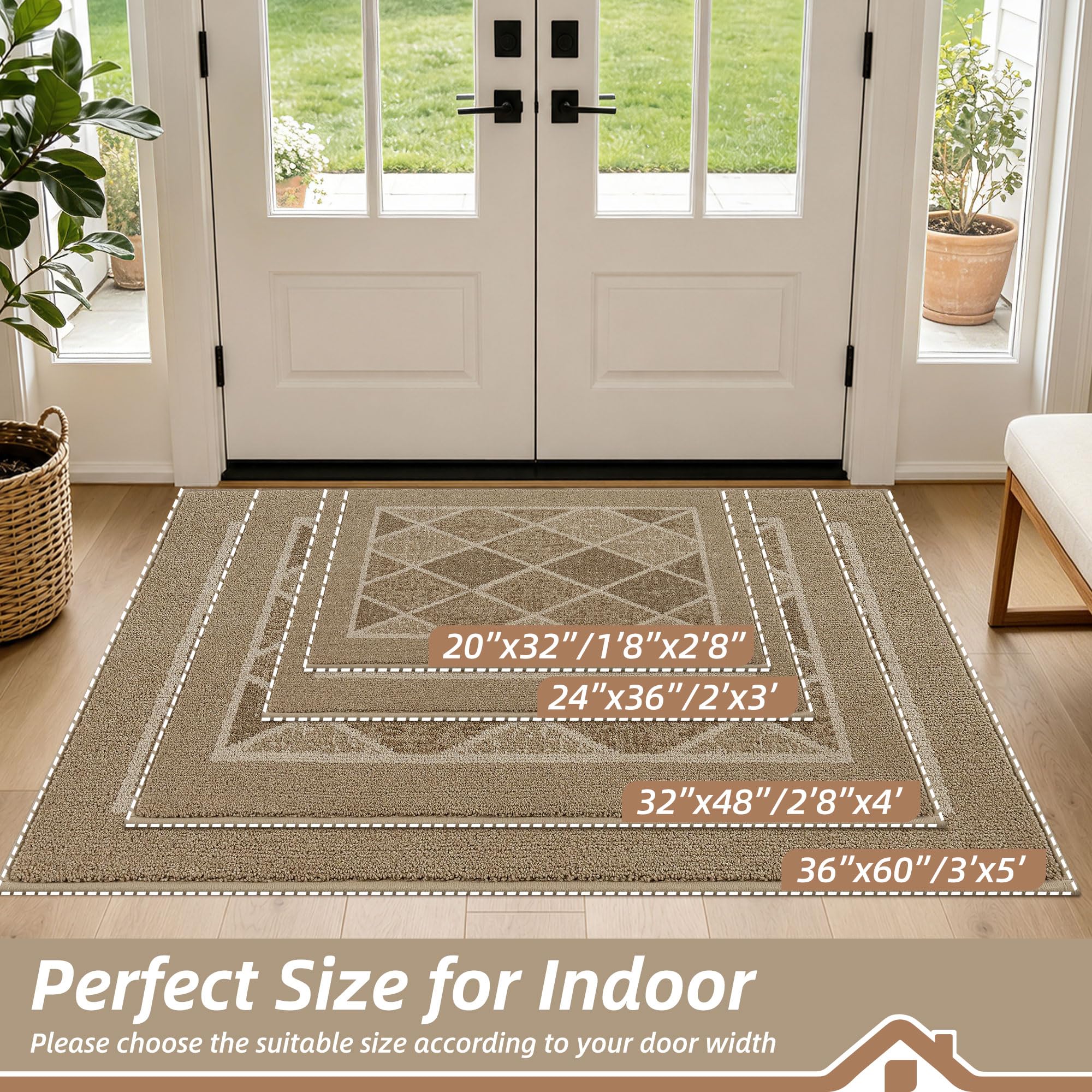 BEQHAUSE Dirt Trapper Door Mat showing geometric pattern