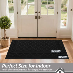 BEQHAUSE Dirt Trapper Door Mat showing non-slip backing