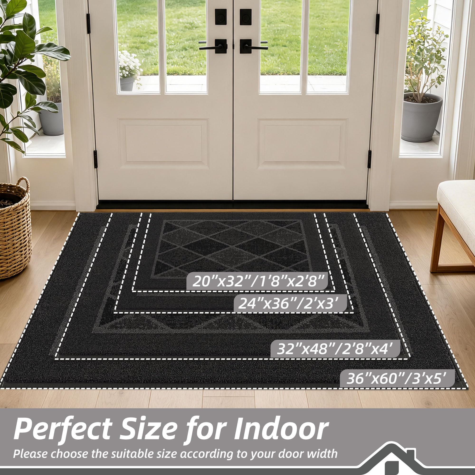 BEQHAUSE Dirt Trapper Door Mat side view showing thickness