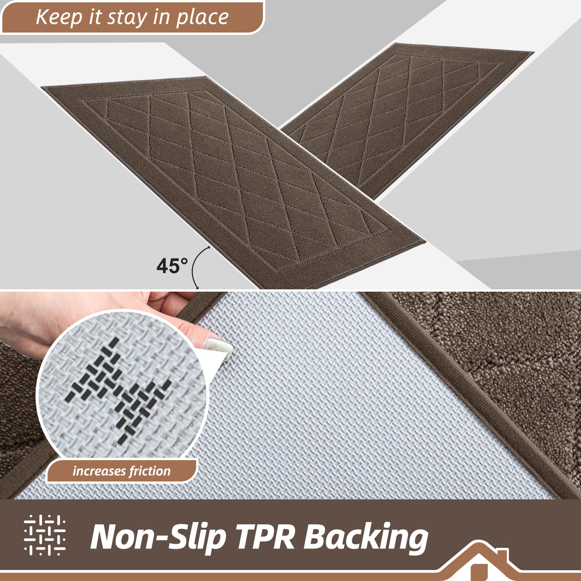 BEQHAUSE Dirt Trapper Door Mat with geometric pattern