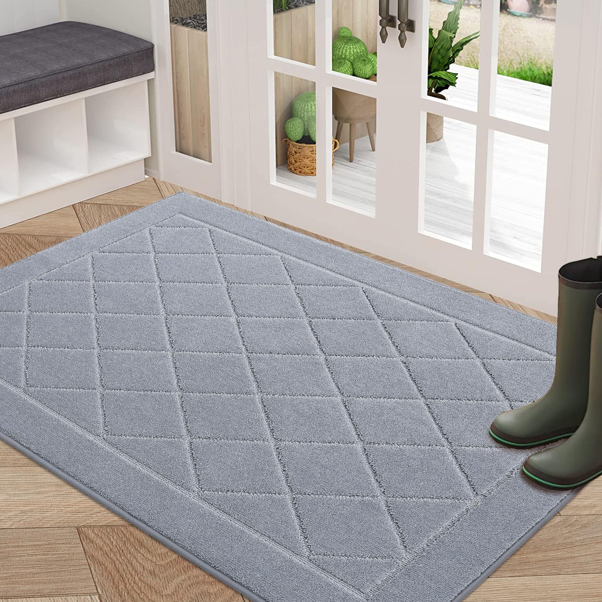 BEQHAUSE Dirt Trapper Doormat 32" x 48" in grey front view