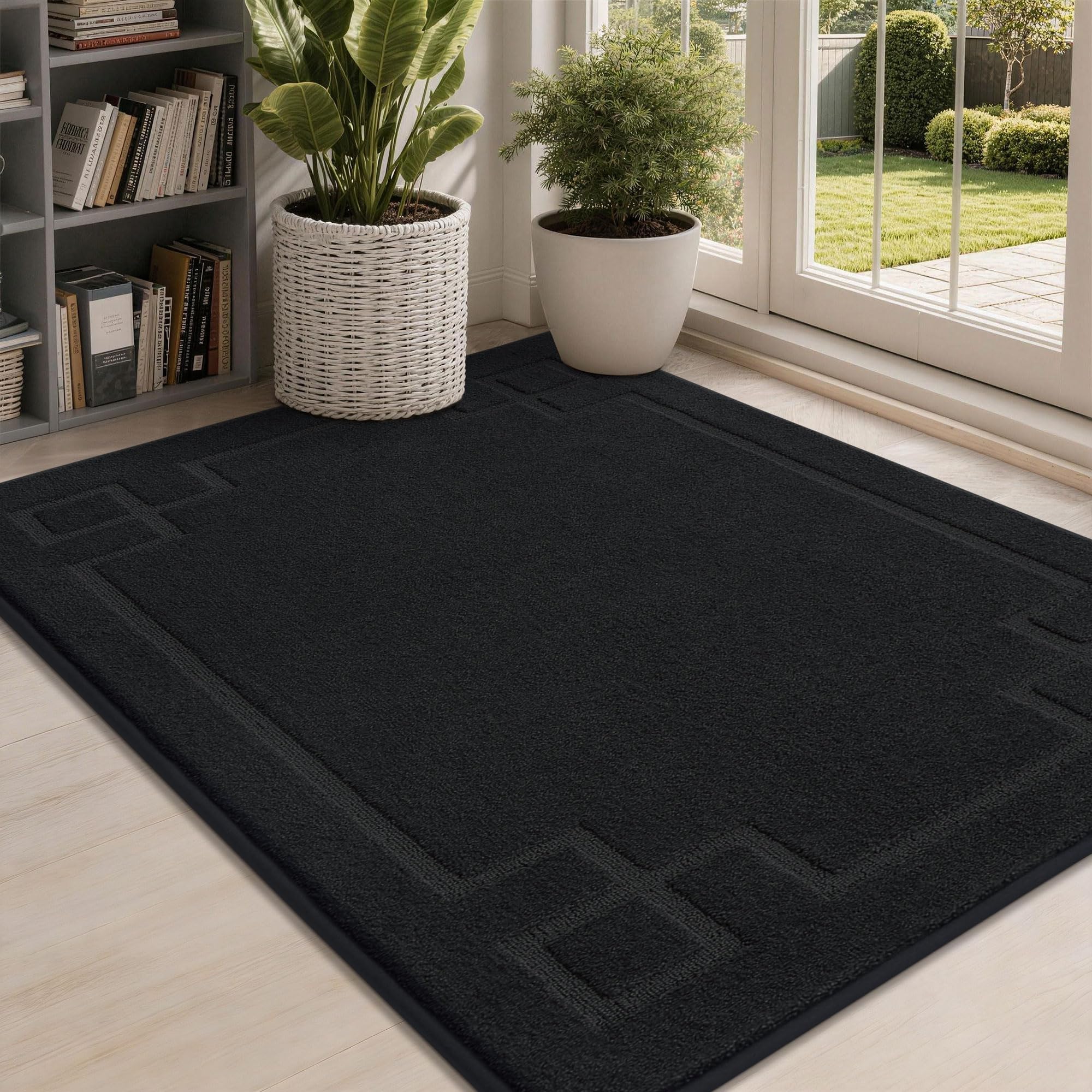 BEQHAUSE Door Mat 32" x 48" black front view