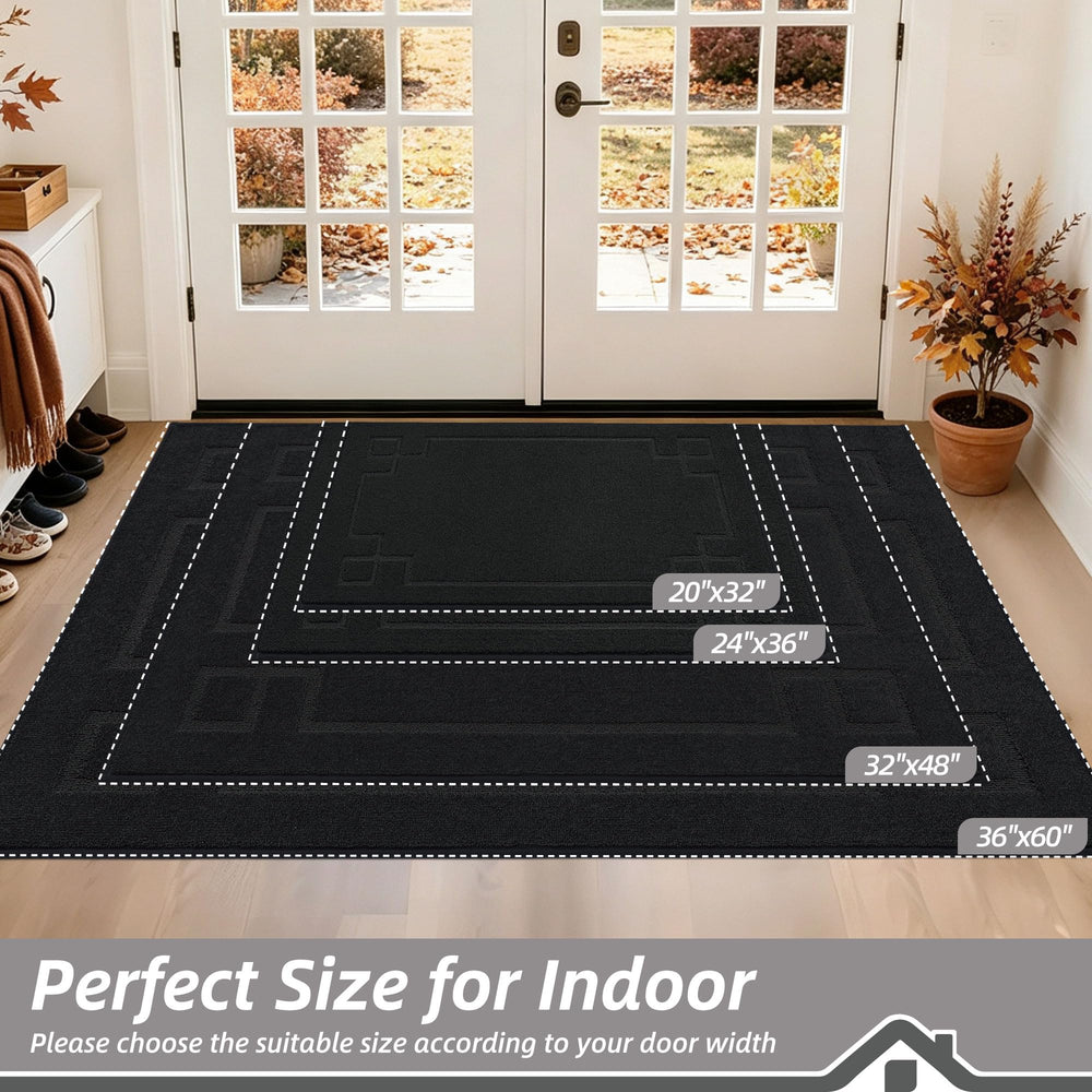 BEQHAUSE Door Mat 32" x 48" black side view