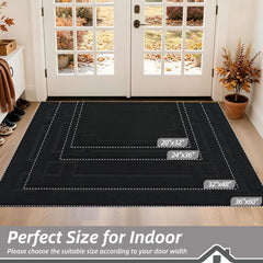 BEQHAUSE Door Mat 32" x 48" black side view