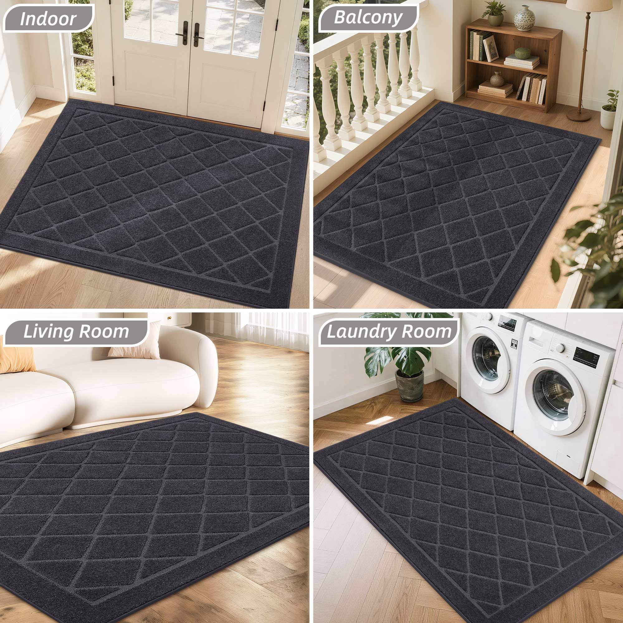 BEQHAUSE door mat easy to clean with vacuum