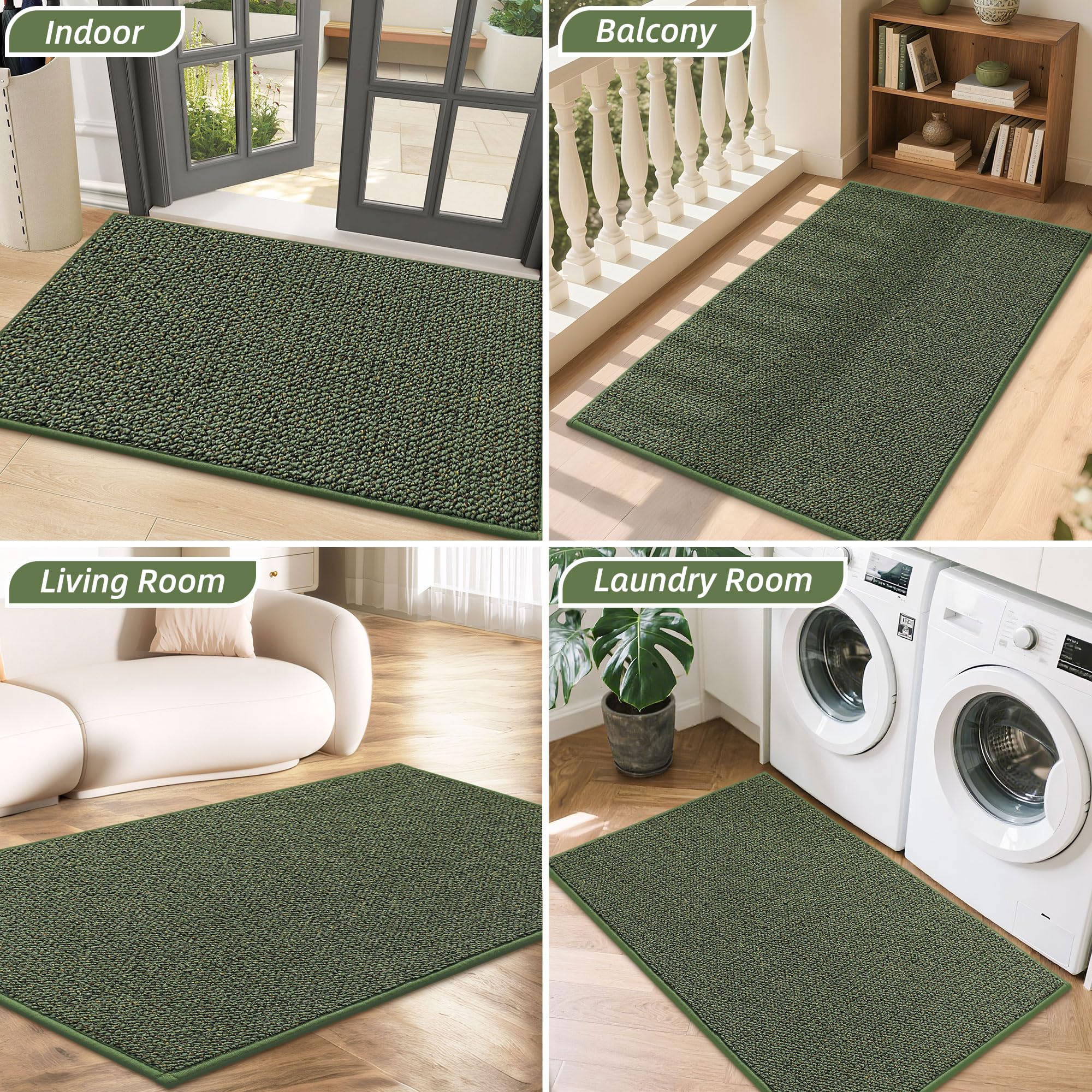 BEQHAUSE door mat in outdoor setting, showing dirt trapping abilities