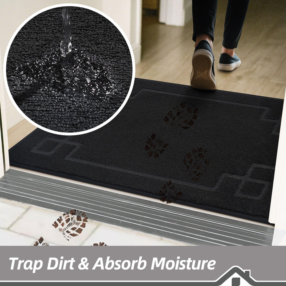 BEQHAUSE Door Mat non-slip backing close-up