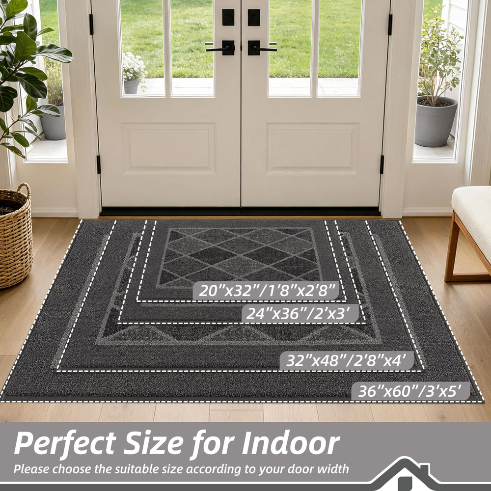BEQHAUSE door mat with geometric pattern on outdoor surface