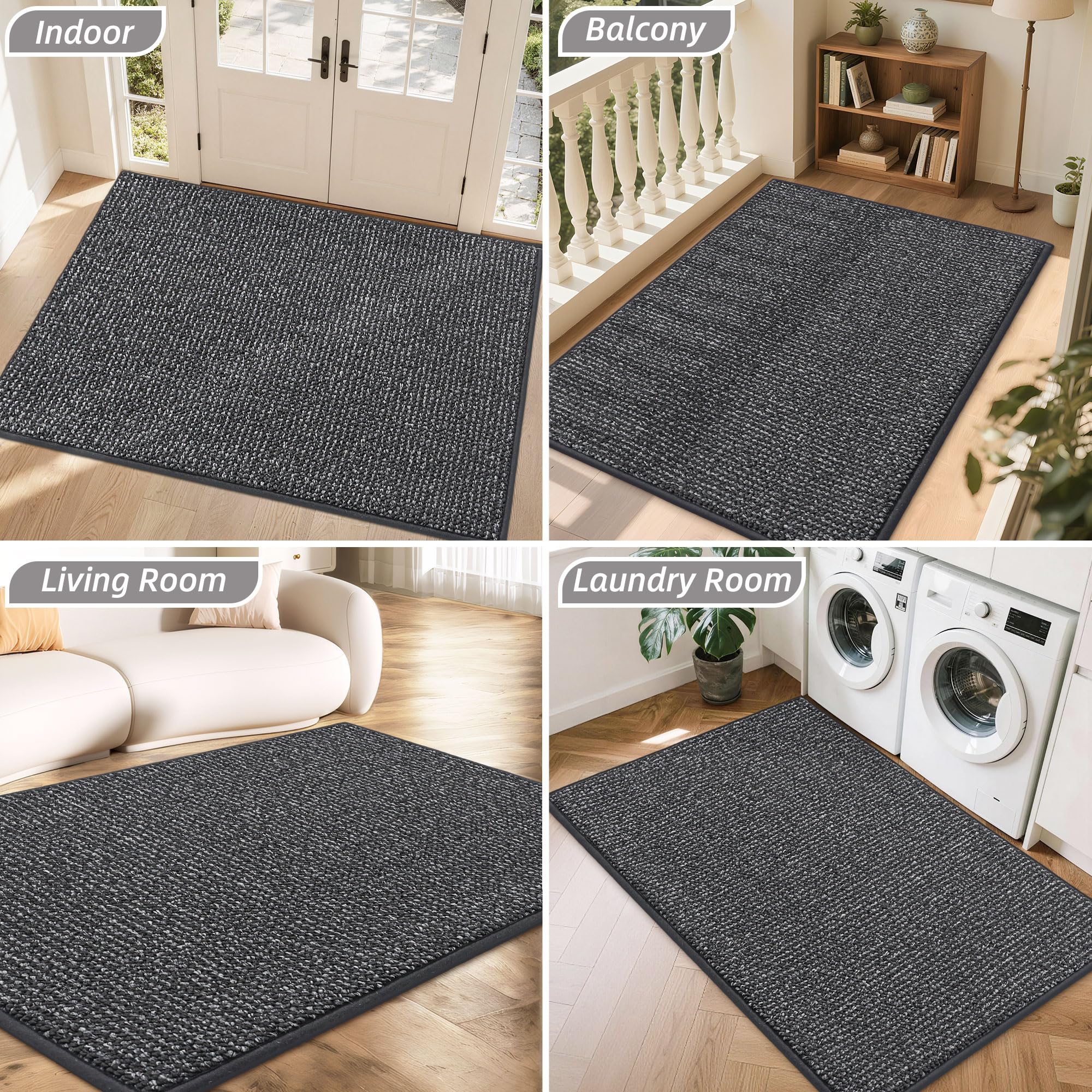 BEQHAUSE doormat with reinforced edges for durability