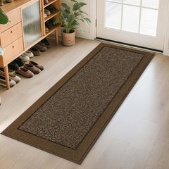 BEQHAUSE Indoor Door Mat 24" x 60" brown front view