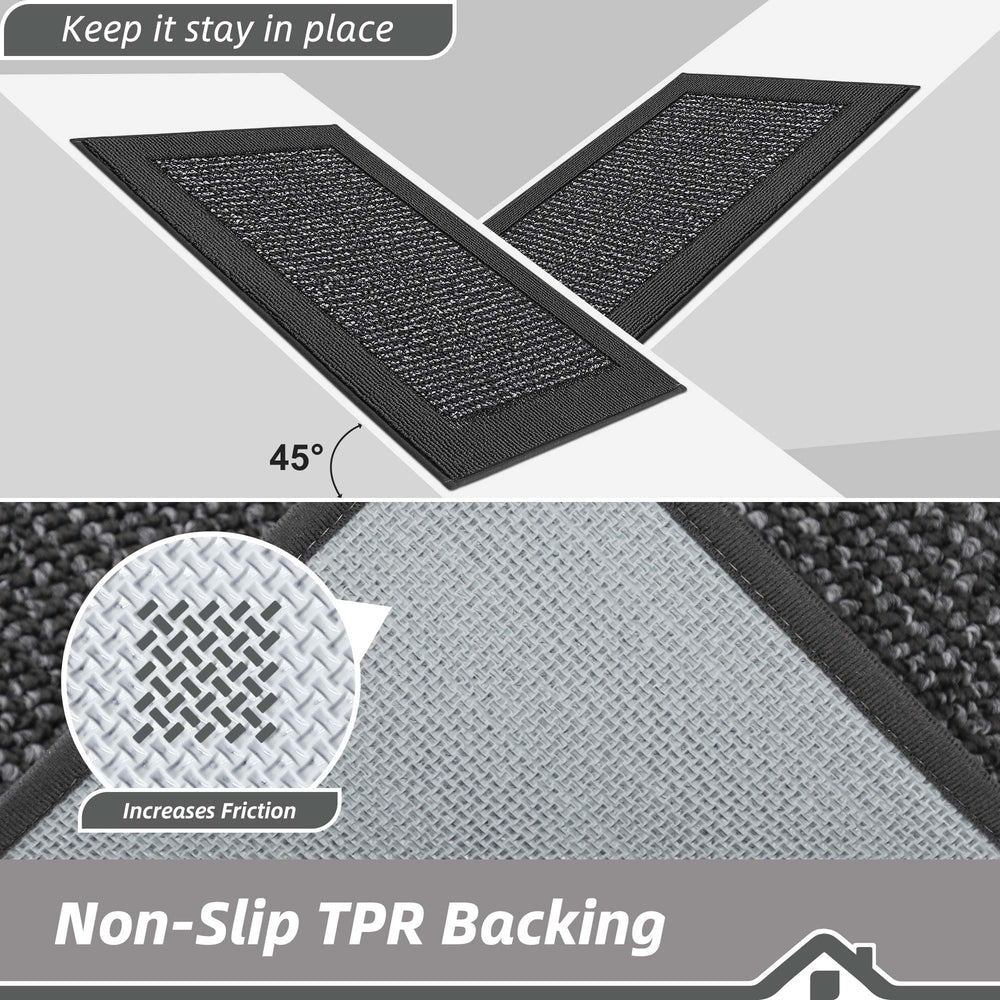 BEQHAUSE Indoor Door Mat 24 x 60 charcoal side view