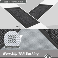 BEQHAUSE Indoor Door Mat 24 x 60 charcoal side view