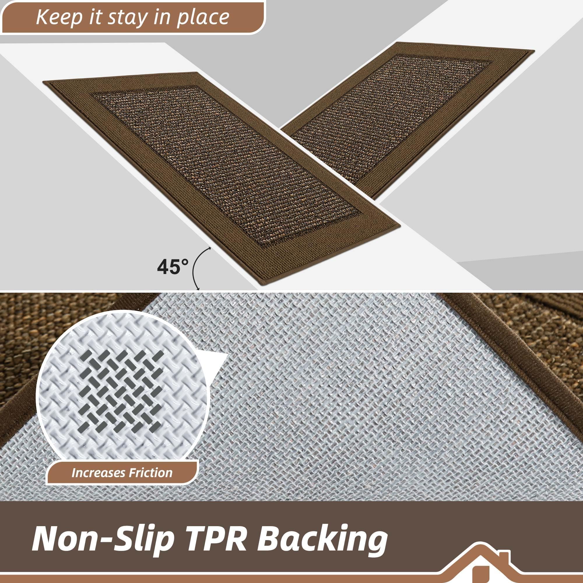 BEQHAUSE Indoor Door Mat 24" x 60" showing non-slip backing