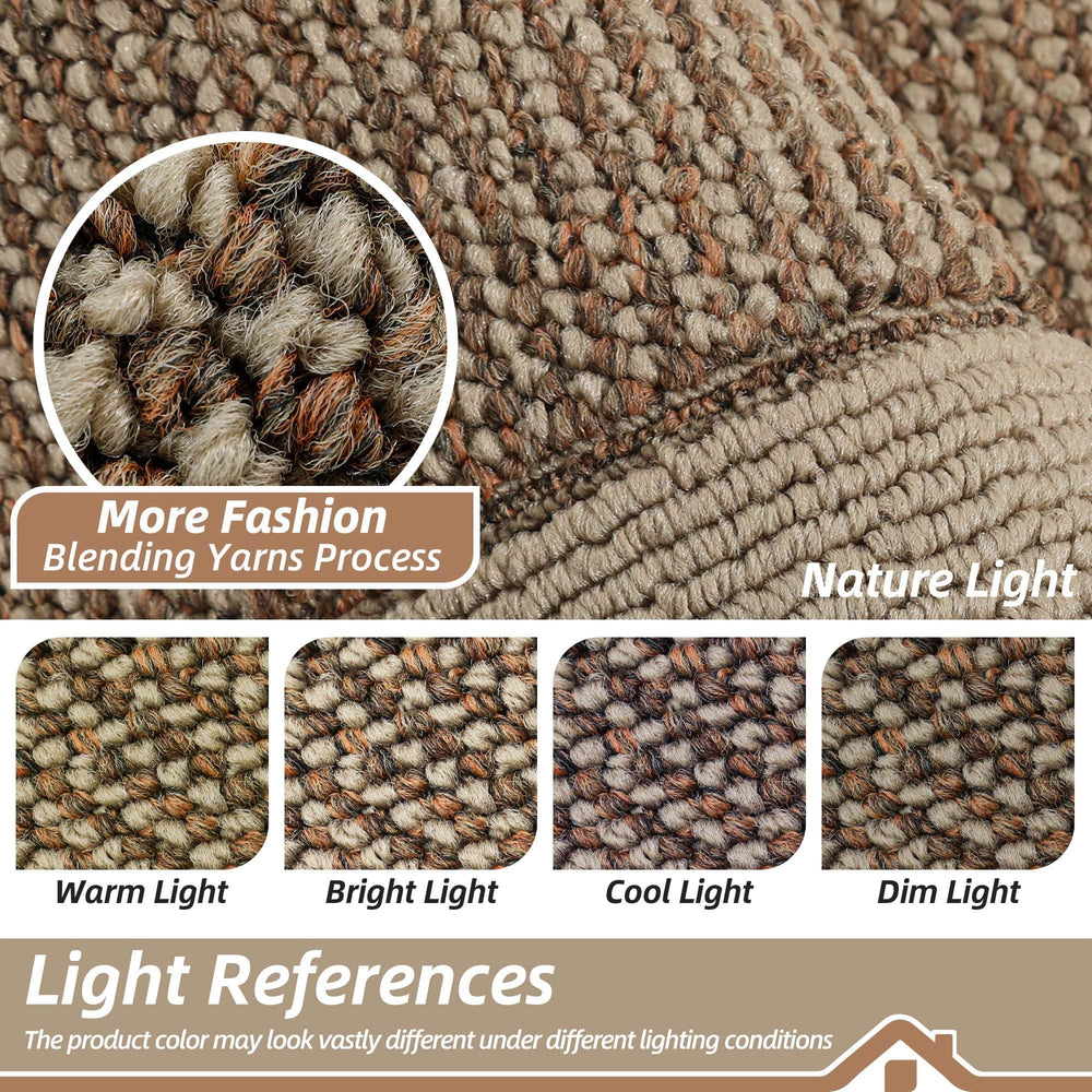 BEQHAUSE Indoor Door Mat 31" x 120" taupe in a stylish entryway