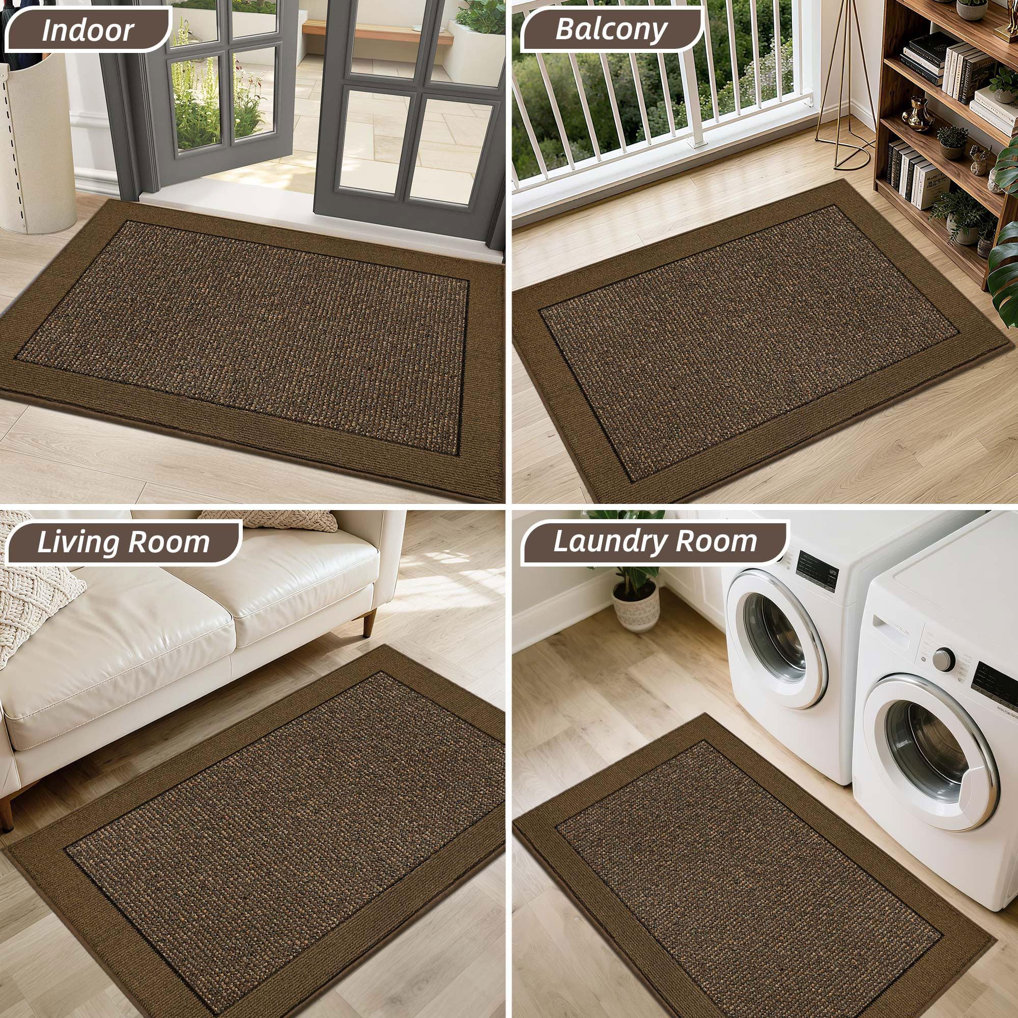 BEQHAUSE Indoor Door Mat 32" x 48" close-up of material