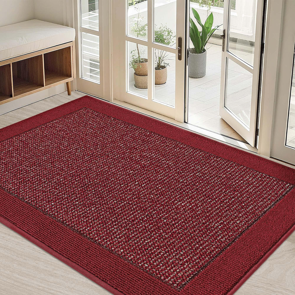 BEQHAUSE Indoor Door Mat 32 x 48 red front view