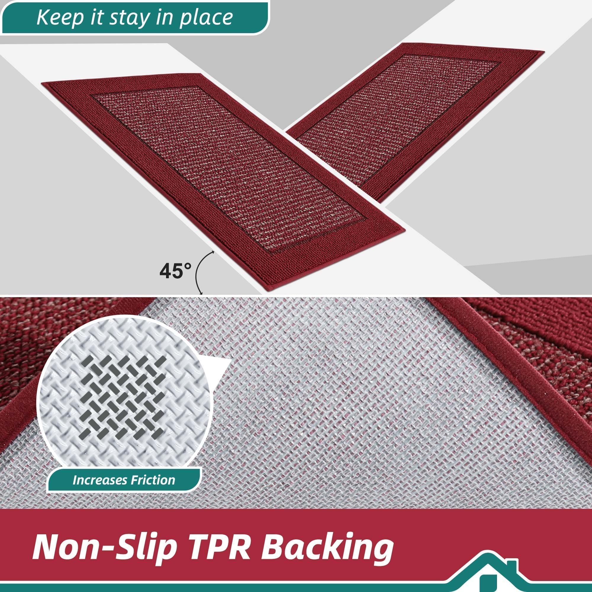 BEQHAUSE Indoor Door Mat 32 x 48 red in entryway
