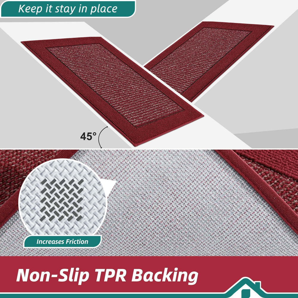 BEQHAUSE Indoor Door Mat 32 x 48 red in entryway