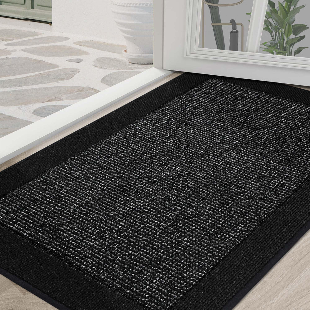 BEQHAUSE Indoor Door Mat 36 x 60 black front view