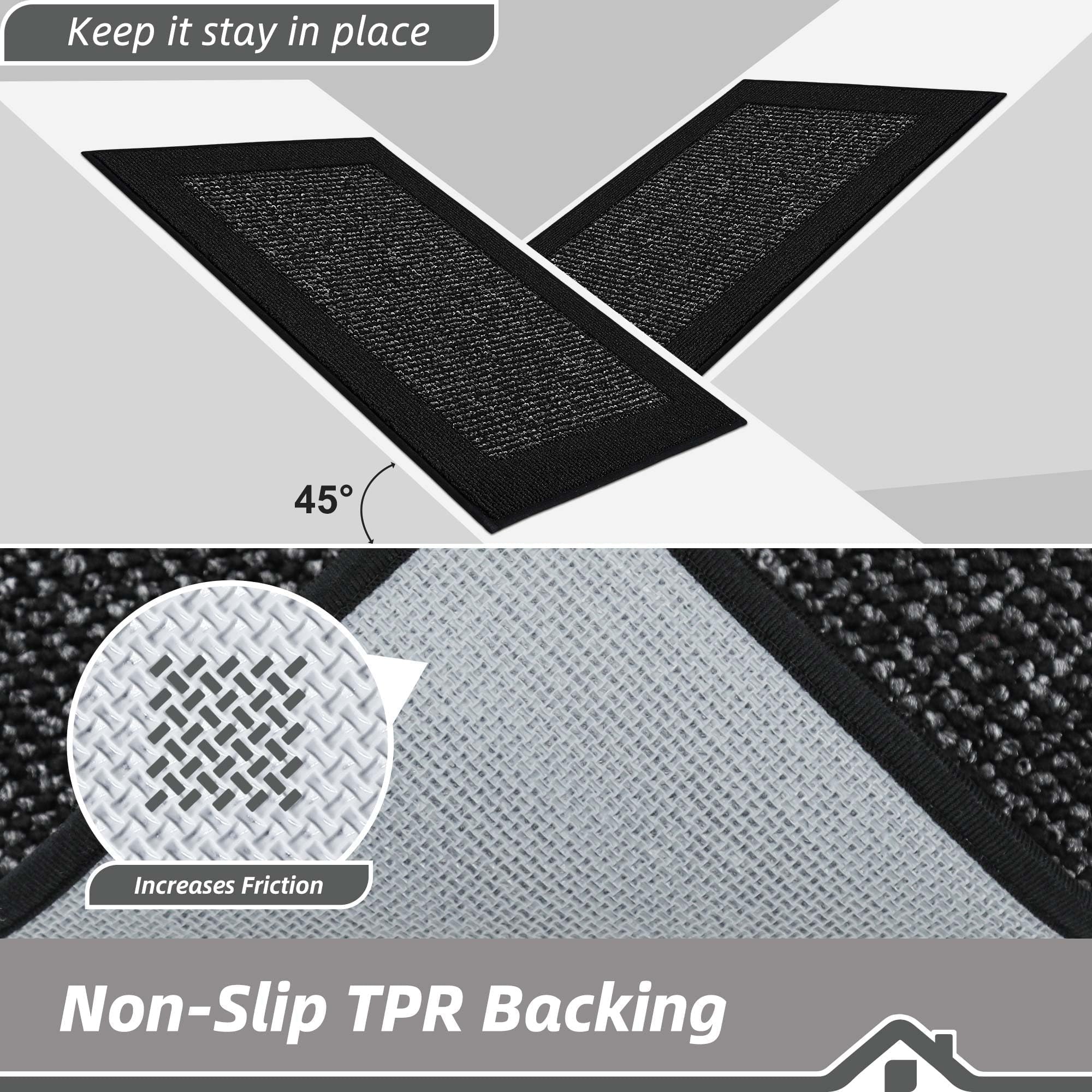BEQHAUSE Indoor Door Mat 36 x 60 black side view
