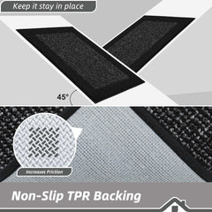 BEQHAUSE Indoor Door Mat 36 x 60 black side view