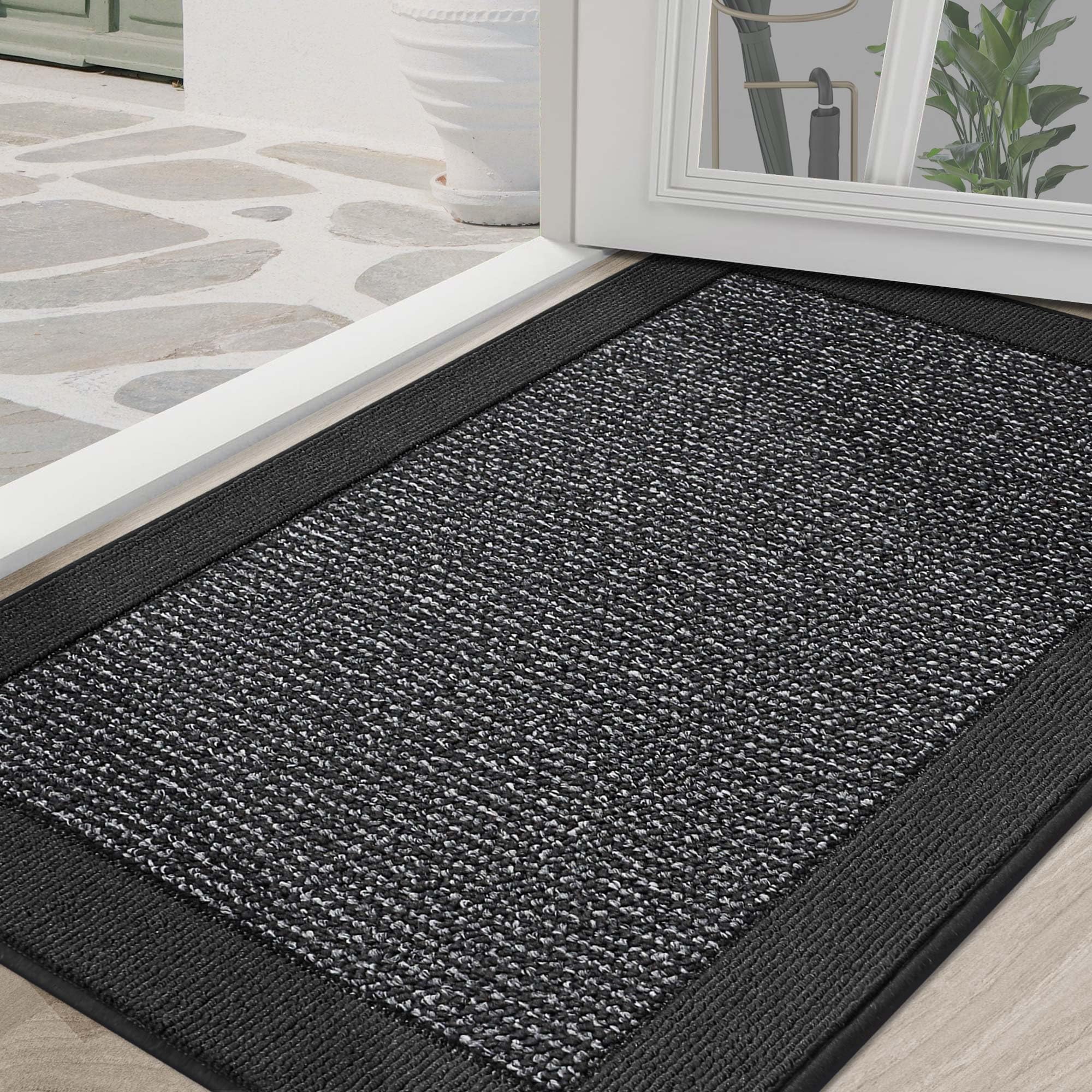BEQHAUSE Indoor Door Mat 36" x 60" in Charcoal front view