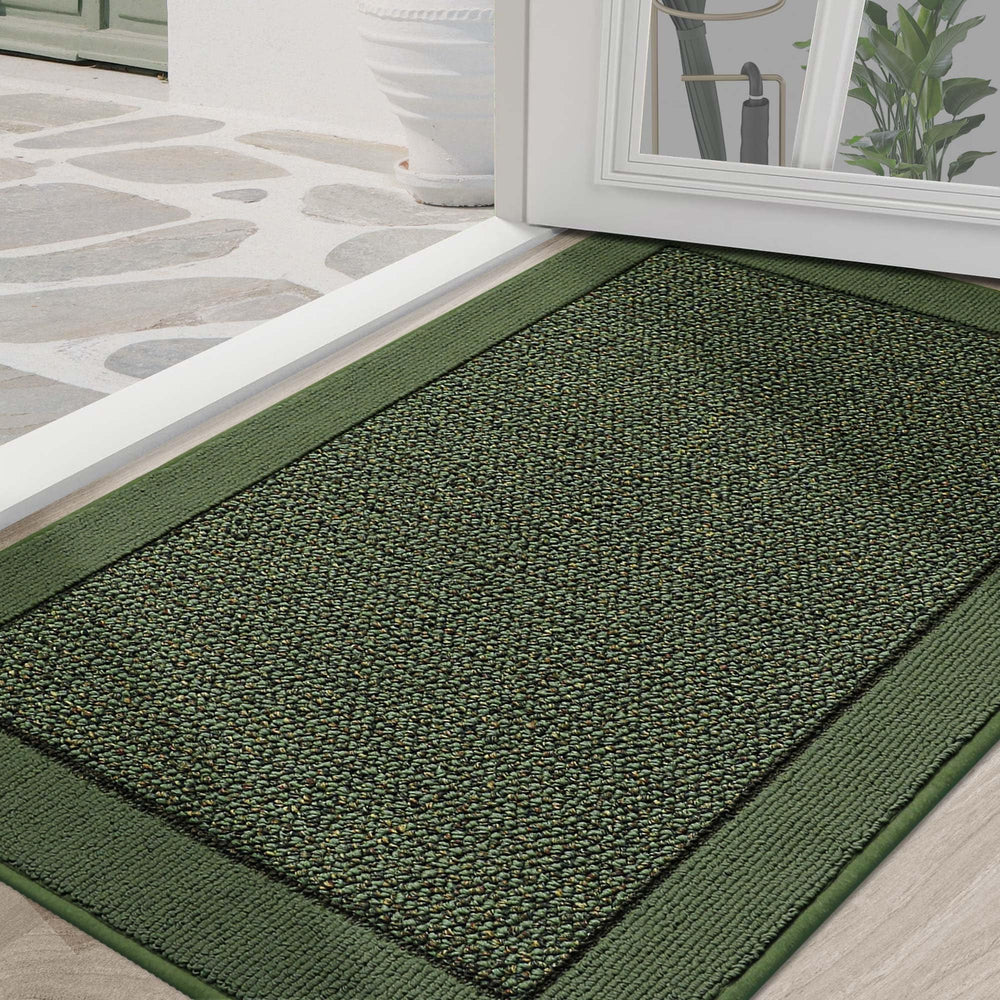 BEQHAUSE Indoor Door Mat 36" x 60" in green, front view