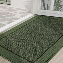 BEQHAUSE Indoor Door Mat 36" x 60" in green, front view