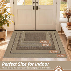 BEQHAUSE Indoor Door Mat 36" x 60" taupe close-up texture