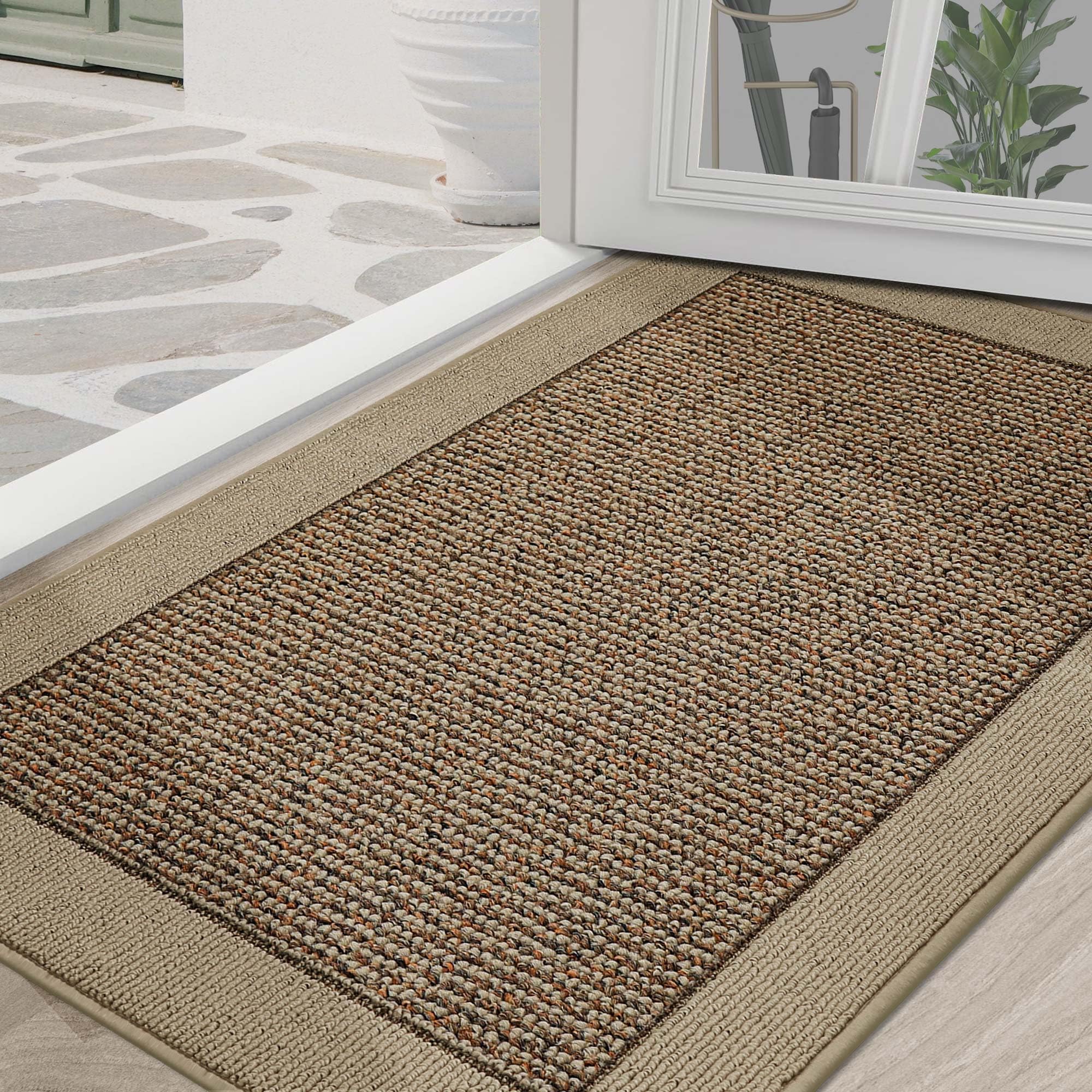 BEQHAUSE Indoor Door Mat 36" x 60" taupe front view