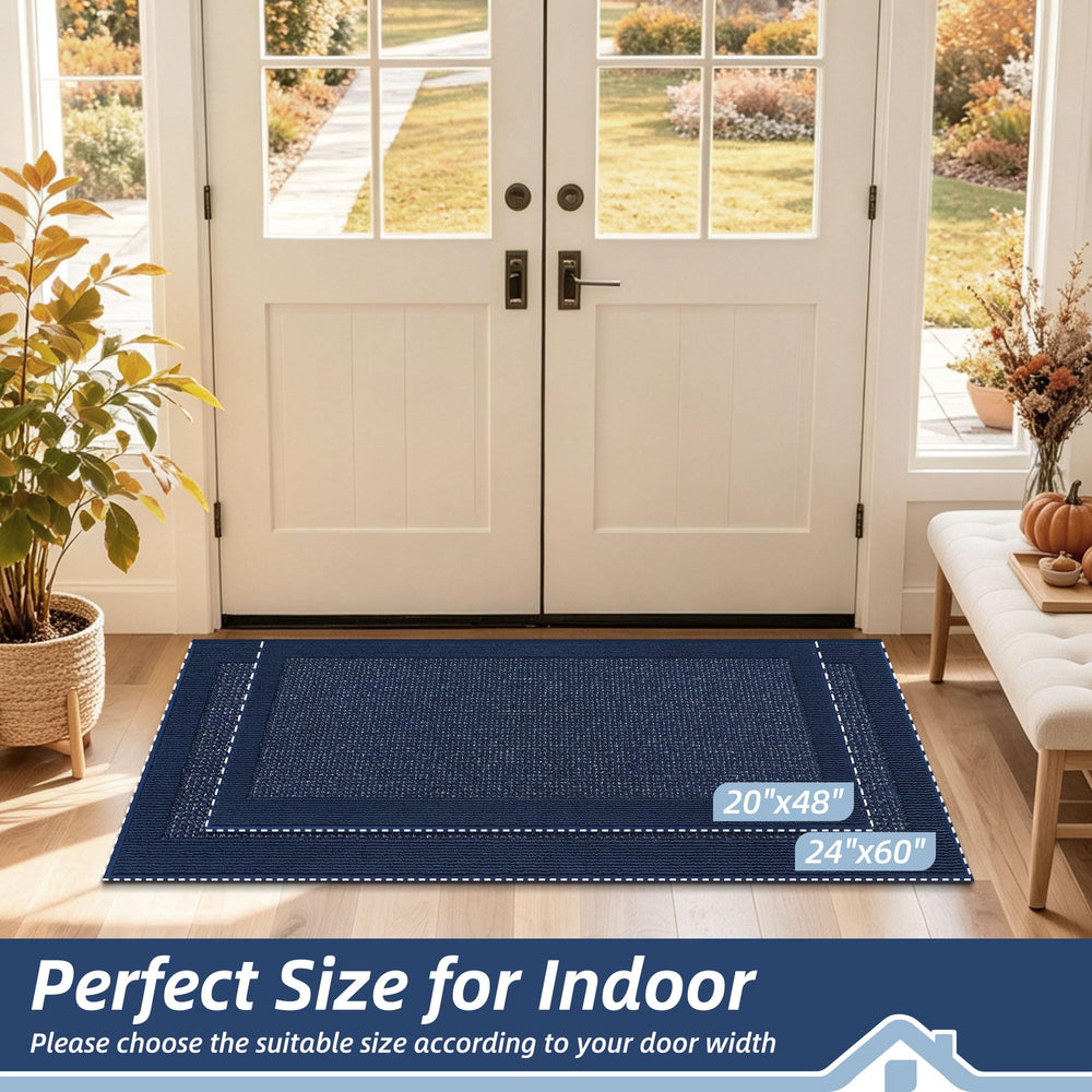 BEQHAUSE Indoor Door Mat back view showing non-slip backing