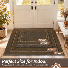 BEQHAUSE Indoor Door Mat brown textured close-up