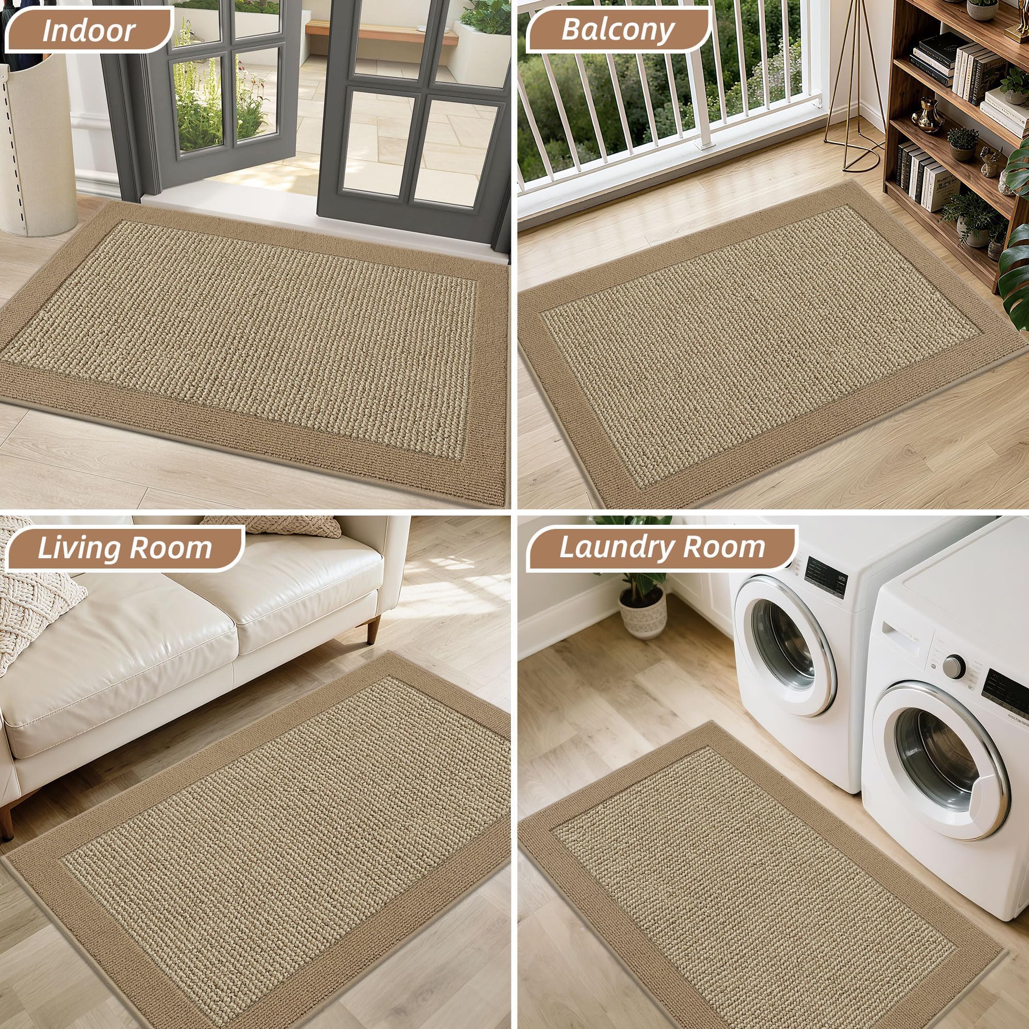 BEQHAUSE Indoor Door Mat cleaning process with hose
