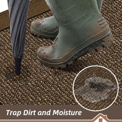 BEQHAUSE Indoor Door Mat showing non-slip backing