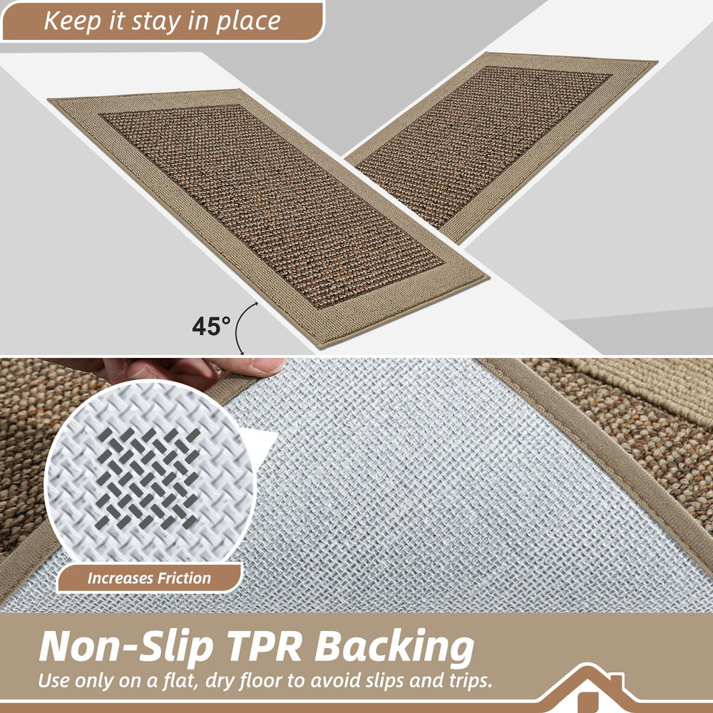 BEQHAUSE Indoor Door Mat showing non-slip backing