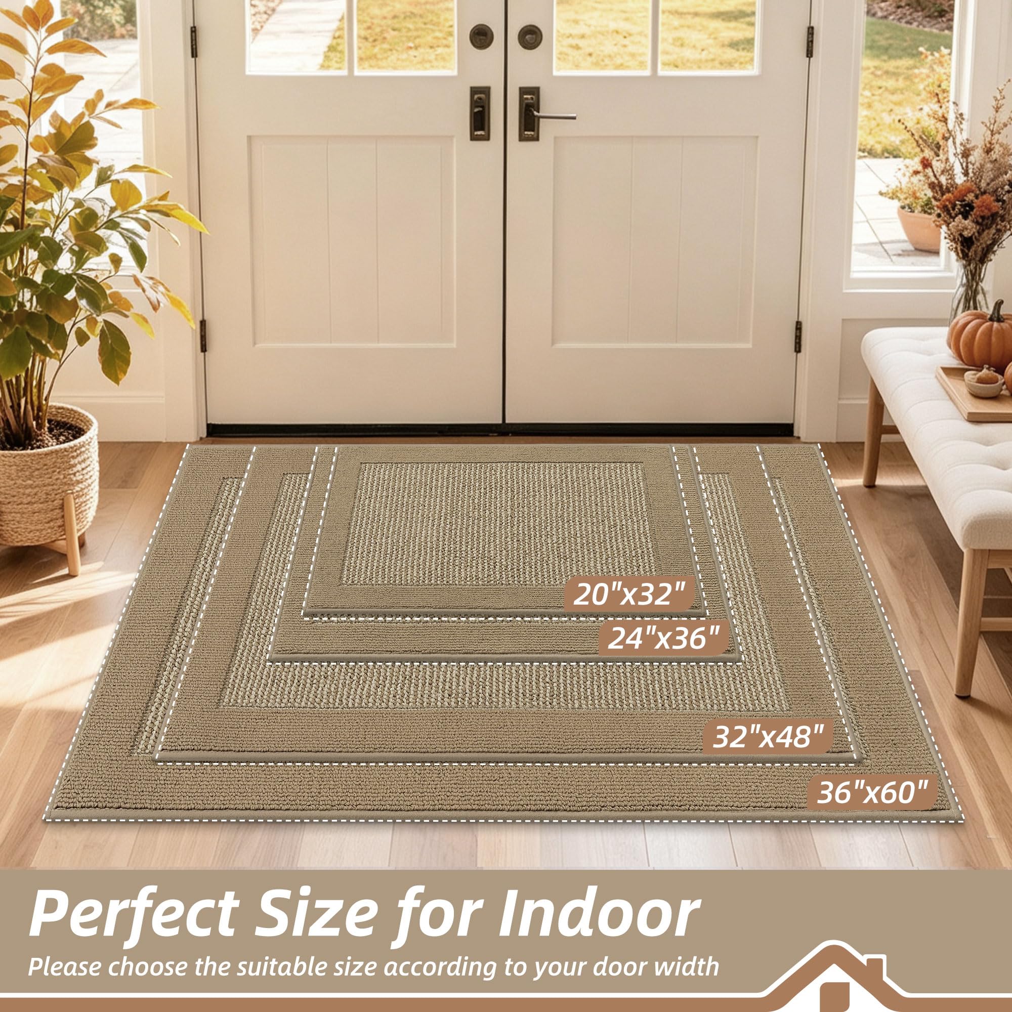 BEQHAUSE Indoor Door Mat with textured surface